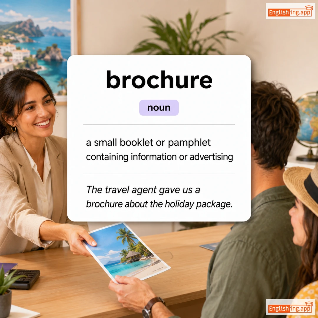 brochure definition card — visual illustration of the meaning