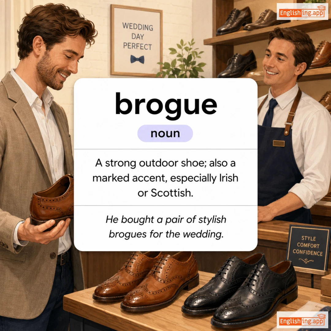 brogue definition card — visual illustration of the meaning