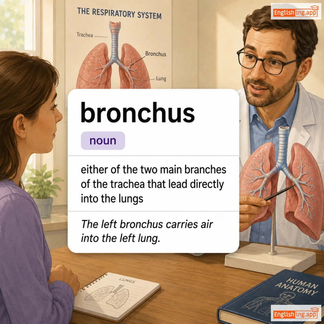 bronchus definition card — visual illustration of the meaning