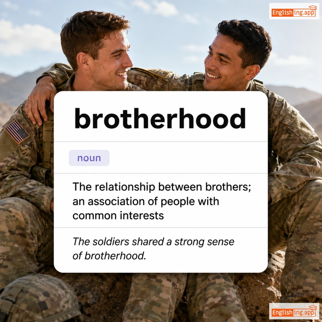 brotherhood definition card — visual illustration of the meaning