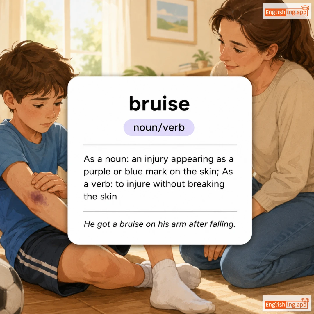 bruise definition card — visual illustration of the meaning