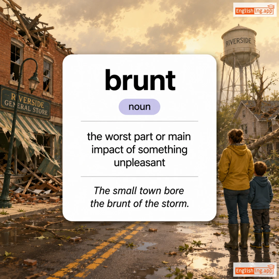 brunt definition card — visual illustration of the meaning