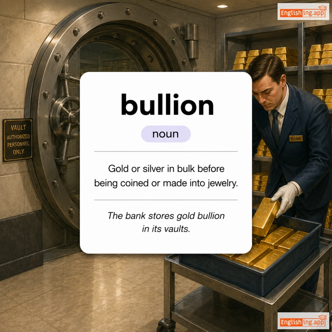 bullion definition card — visual illustration of the meaning