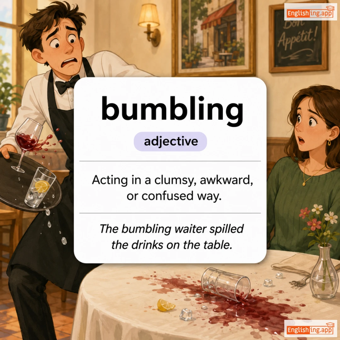 bumbling definition card — visual illustration of the meaning