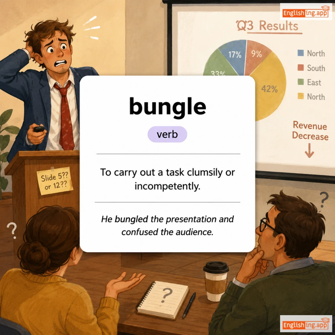 bungle definition card — visual illustration of the meaning