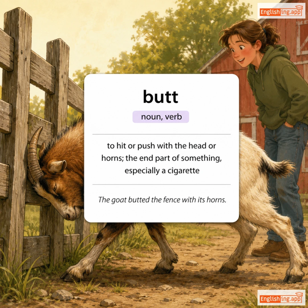 butt definition card — visual illustration of the meaning