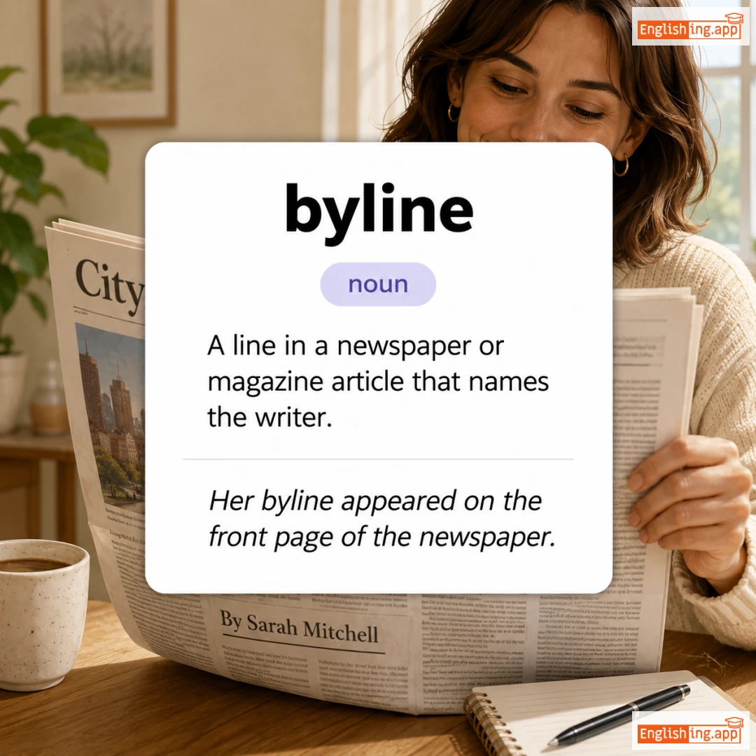 byline definition card — visual illustration of the meaning