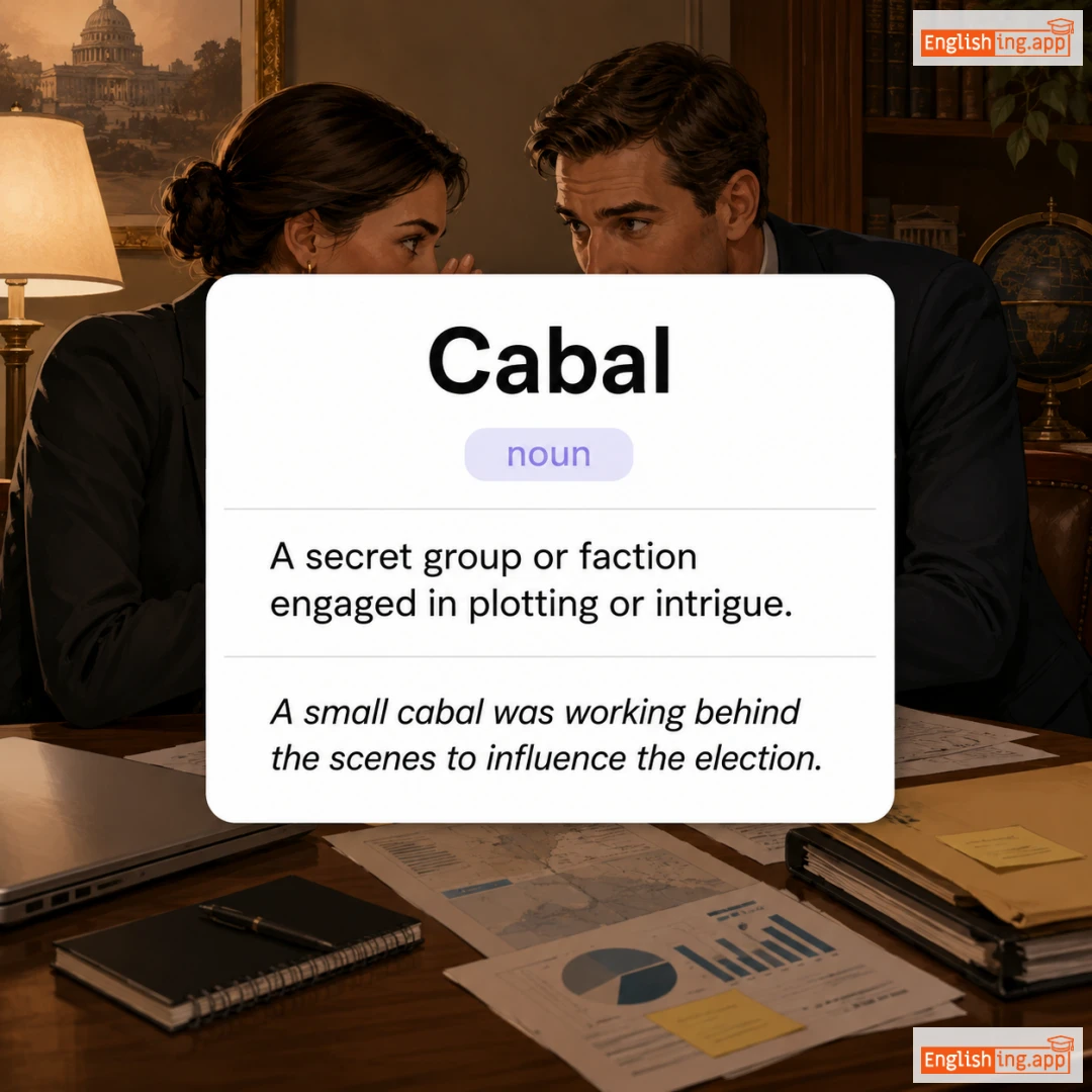 Cabal definition card — visual illustration of the meaning