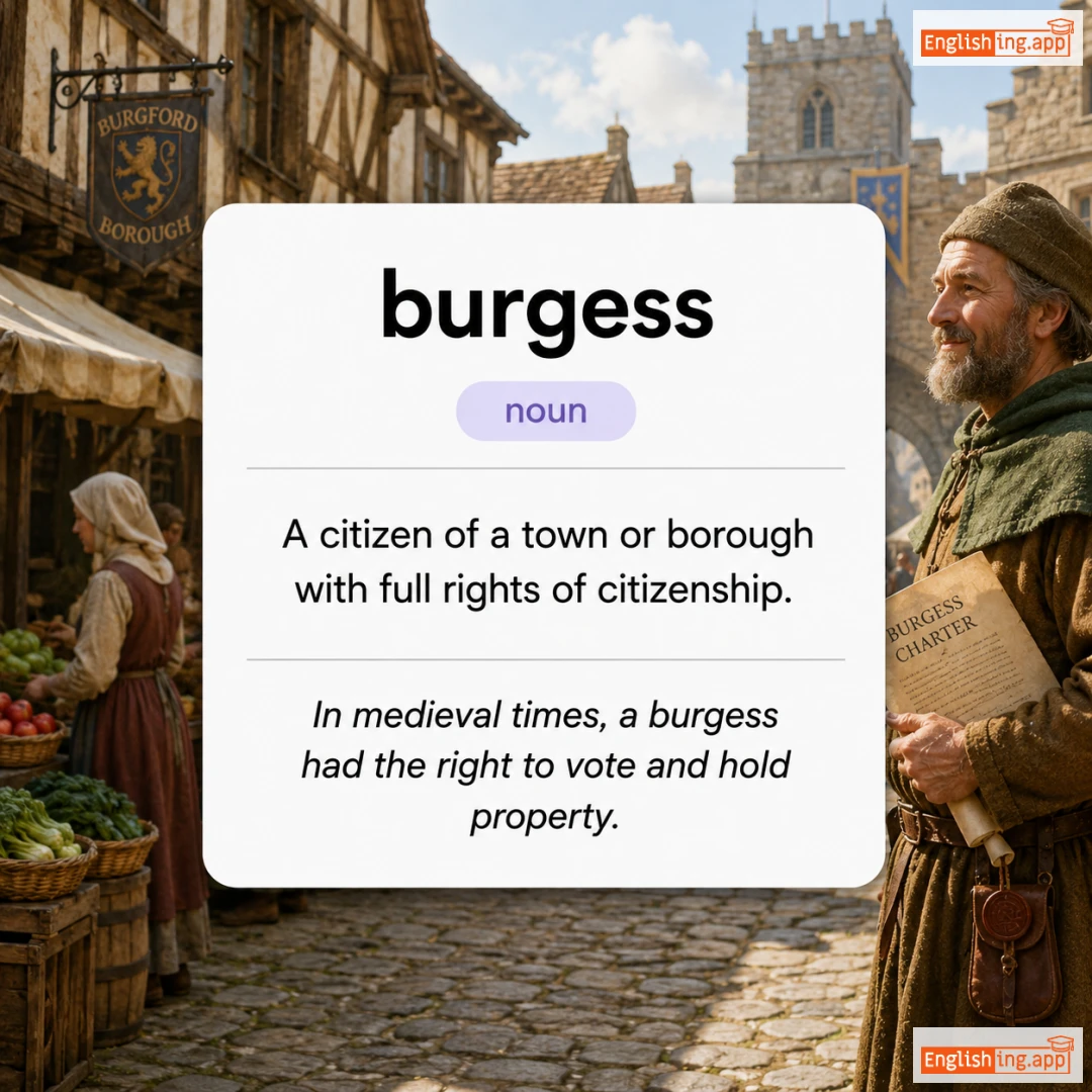 burgess definition card — visual illustration of the meaning