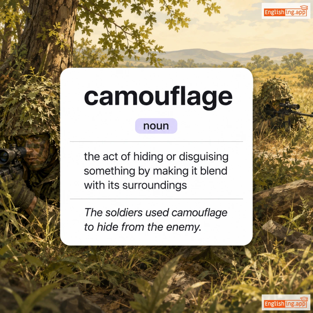 camouflage definition card — visual illustration of the meaning