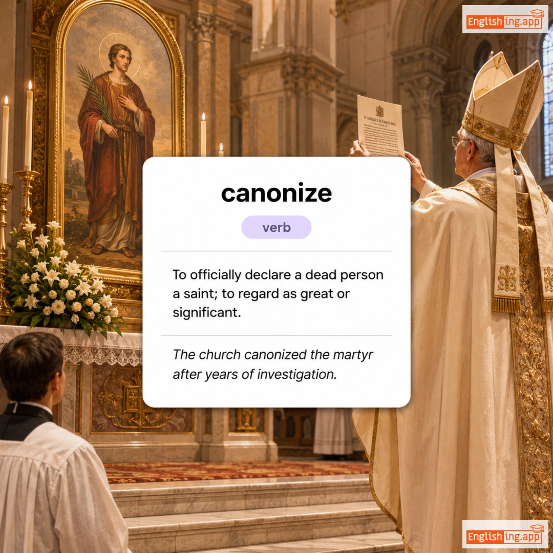canonize definition card — visual illustration of the meaning