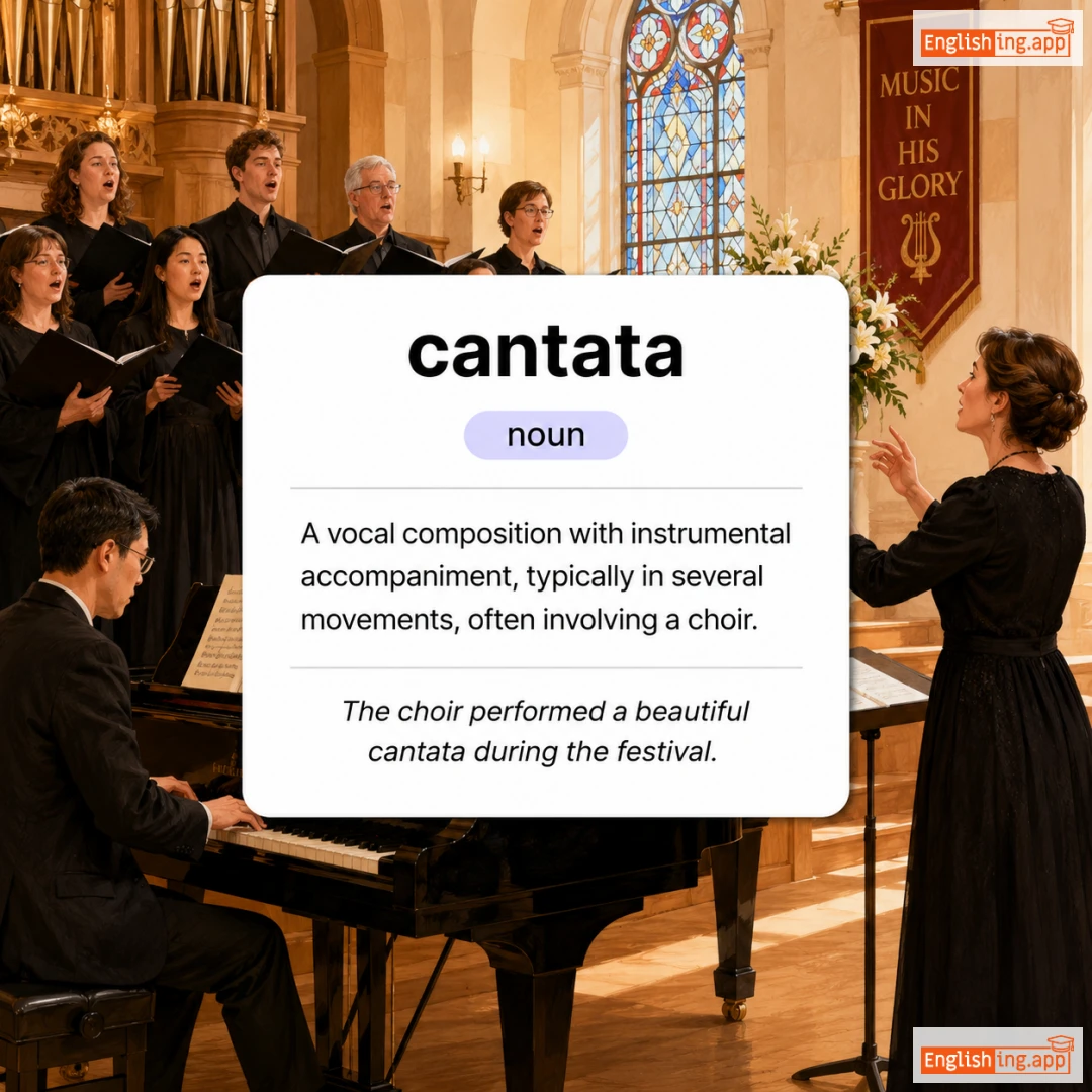 cantata definition card — visual illustration of the meaning