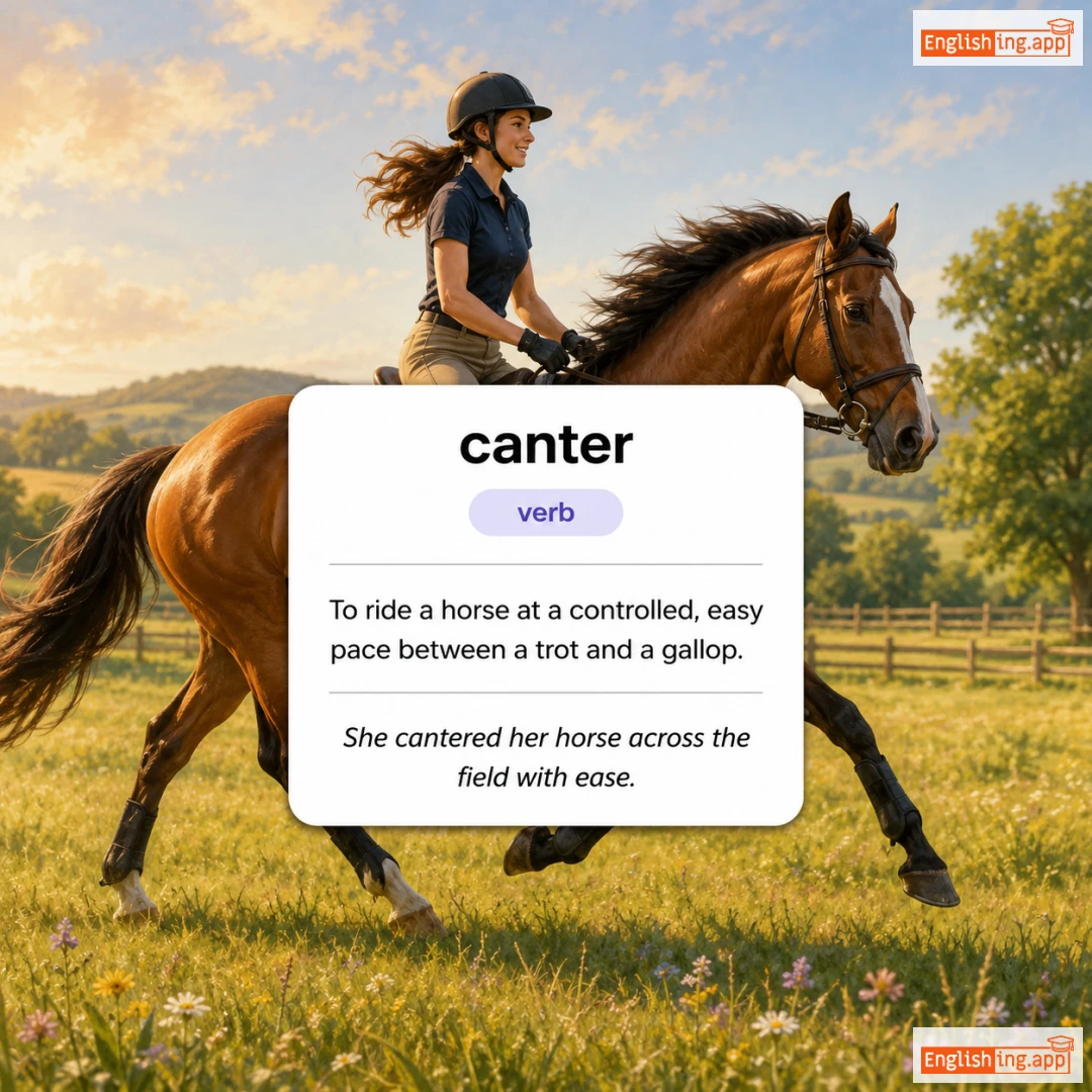 canter definition card — visual illustration of the meaning