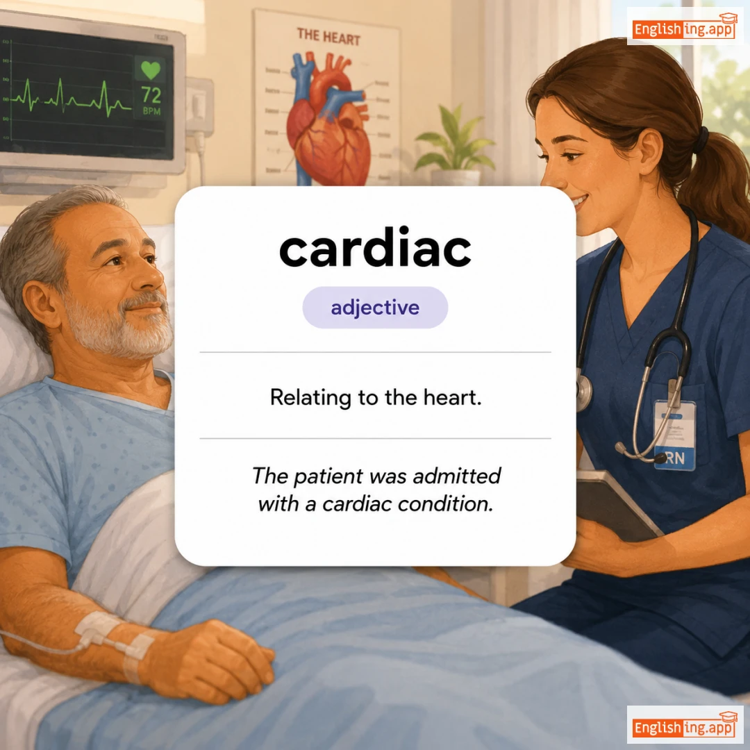 cardiac definition card — visual illustration of the meaning