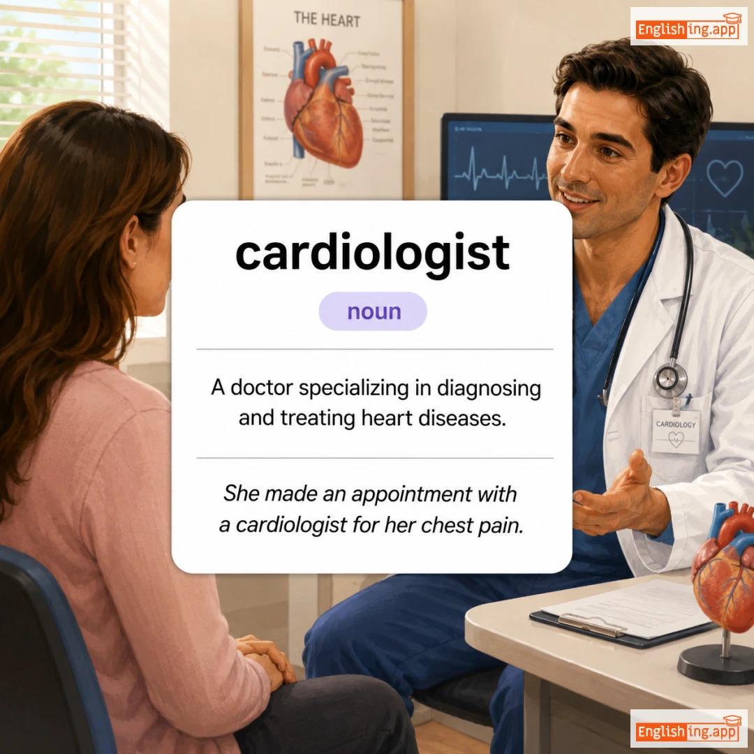 cardiologist definition card — visual illustration of the meaning