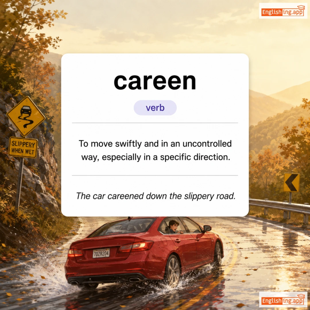 careen definition card — visual illustration of the meaning