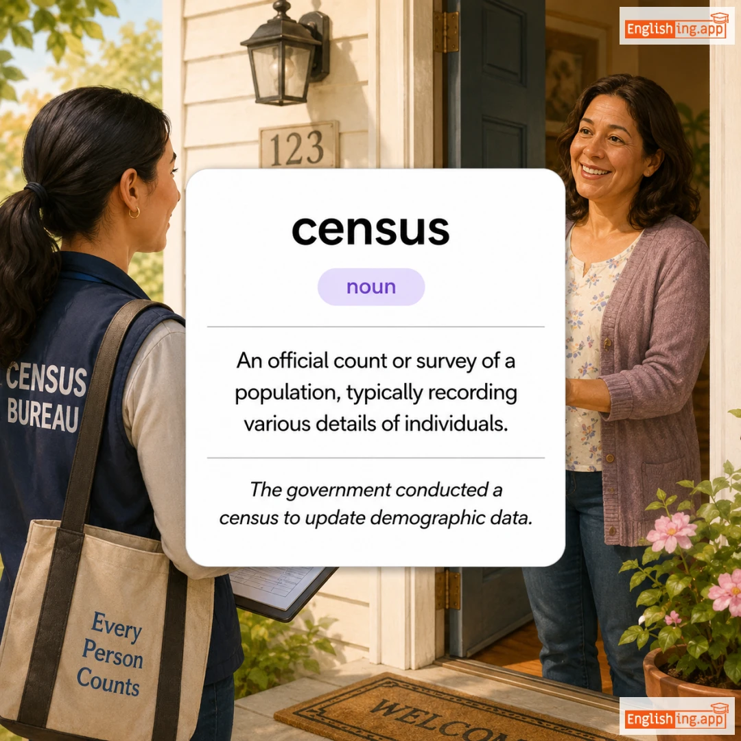 census definition card — visual illustration of the meaning