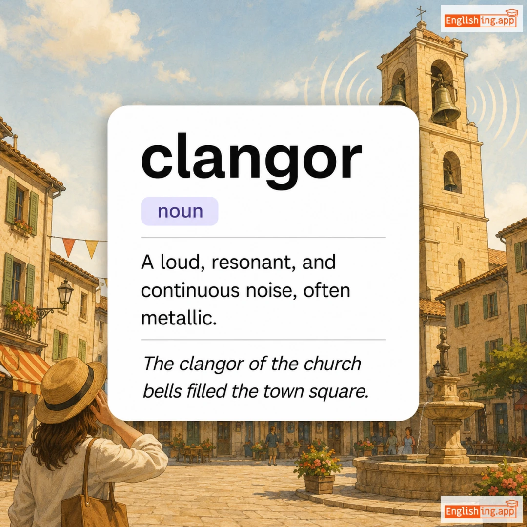 clangor definition card — visual illustration of the meaning
