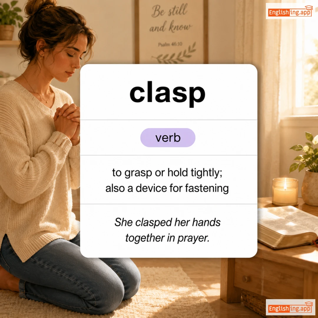 clasp definition card — visual illustration of the meaning