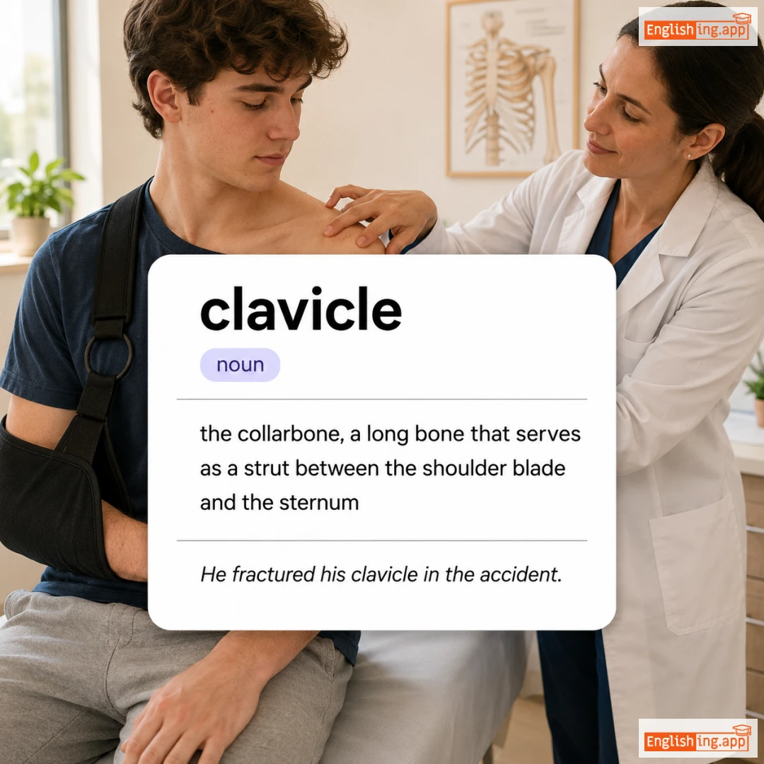 clavicle definition card — visual illustration of the meaning