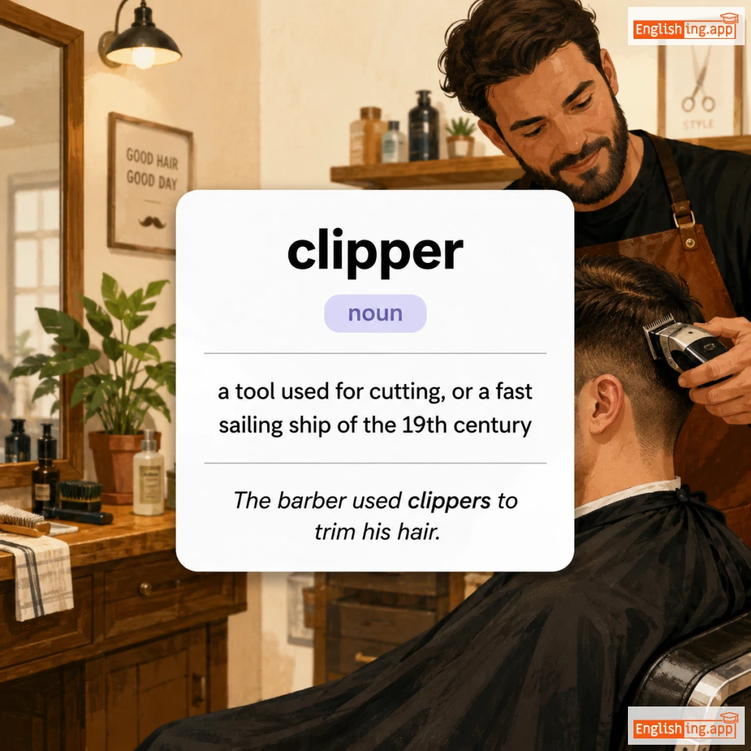 clipper definition card — visual illustration of the meaning