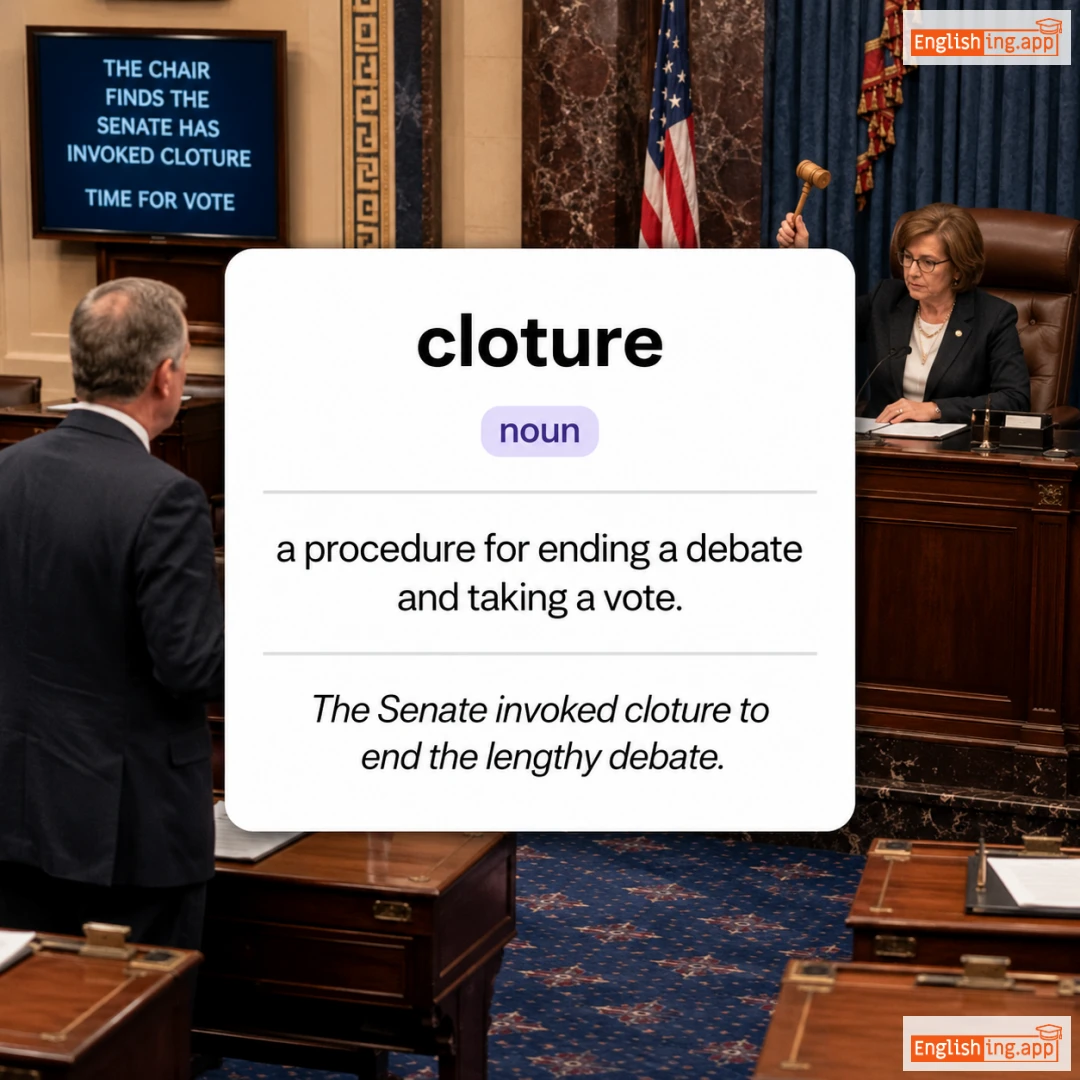 cloture definition card — visual illustration of the meaning