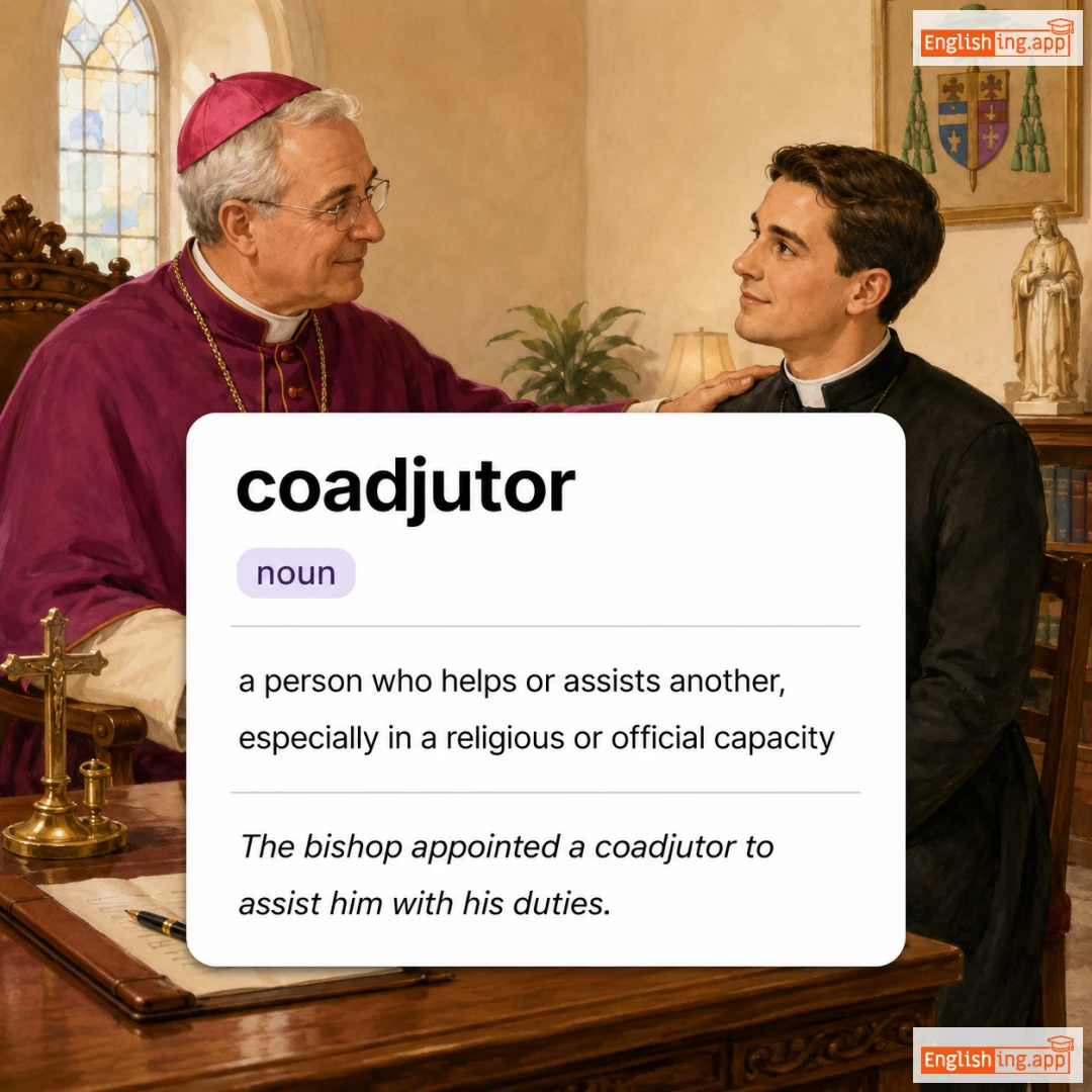 coadjutor definition card — visual illustration of the meaning