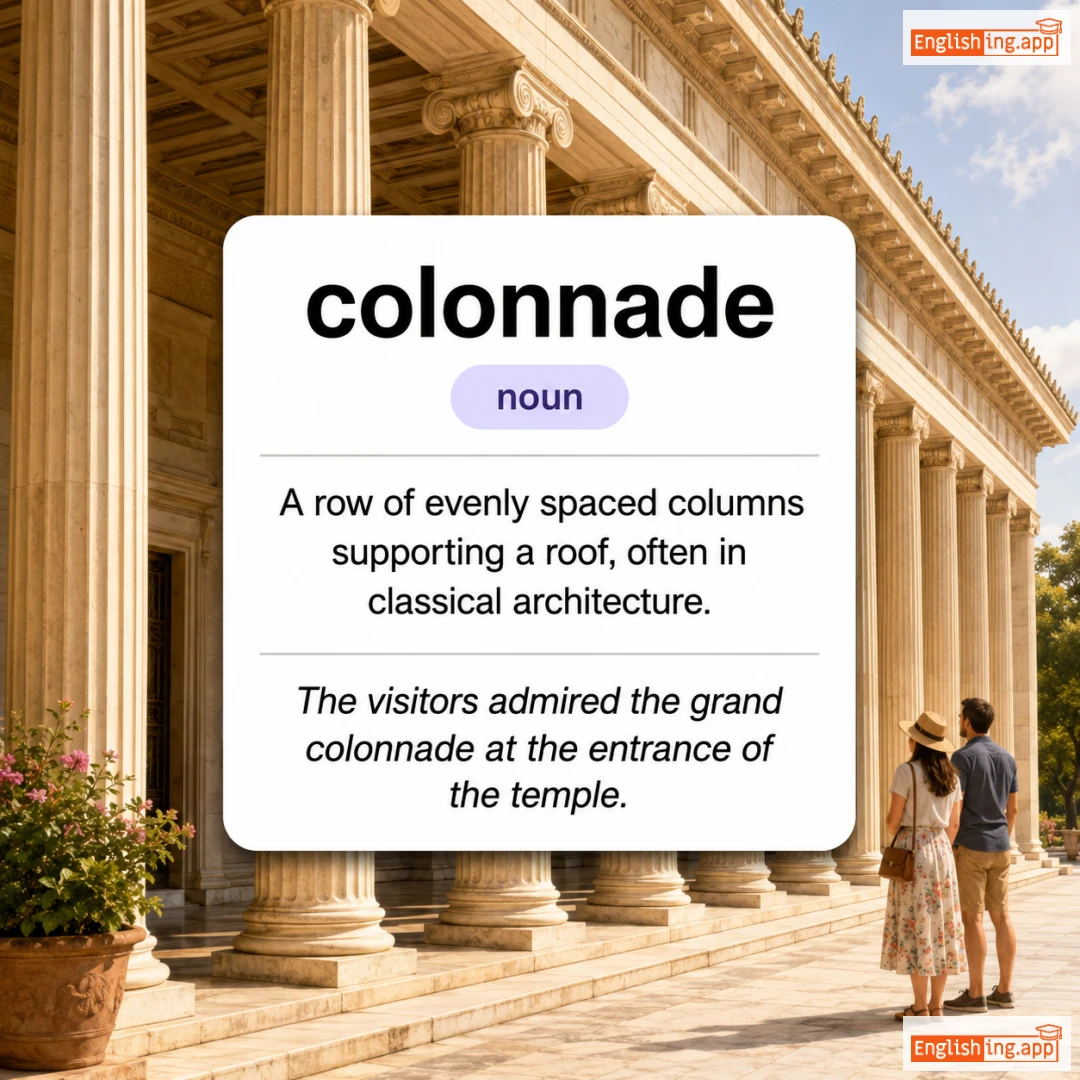 colonnade definition card — visual illustration of the meaning