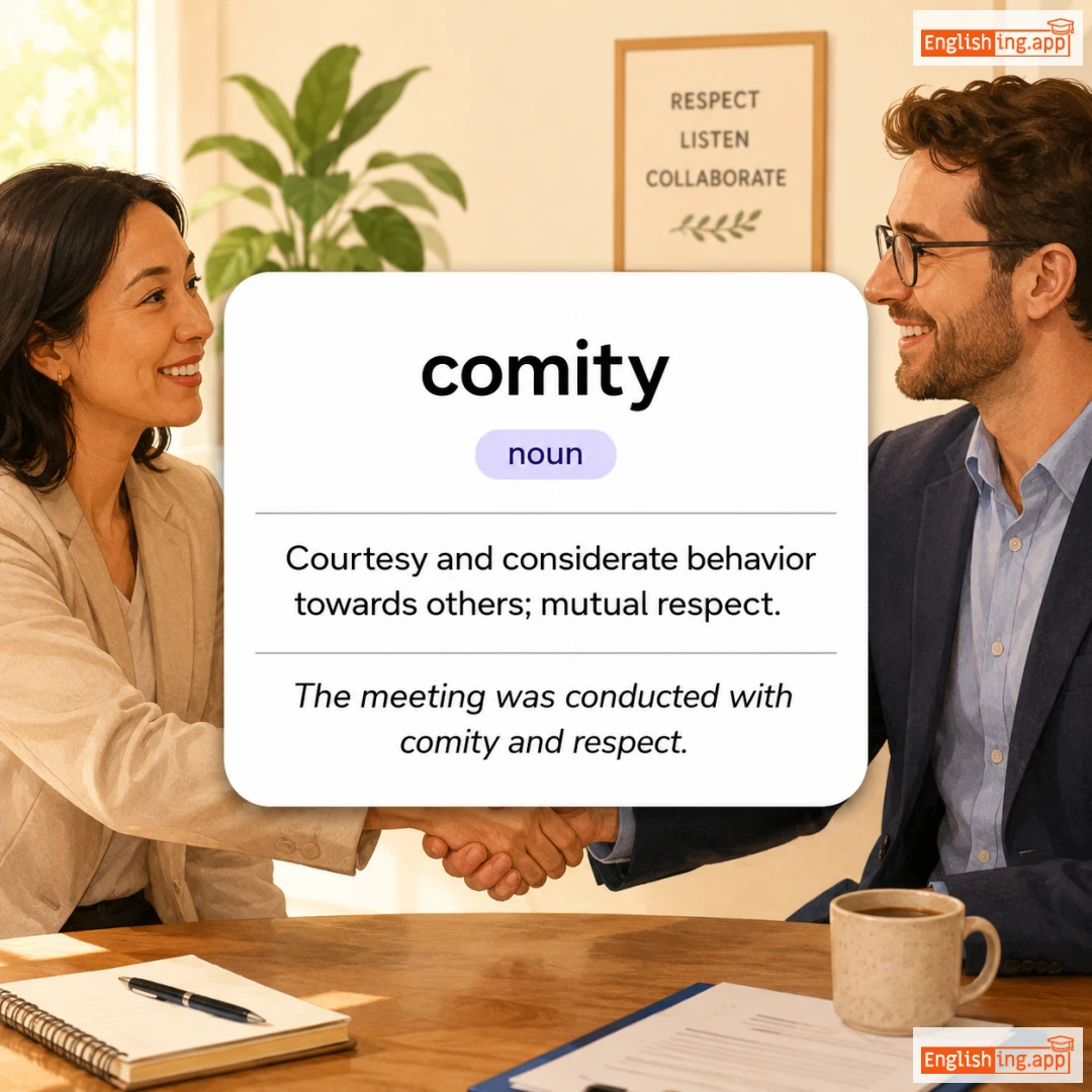 comity definition card — visual illustration of the meaning