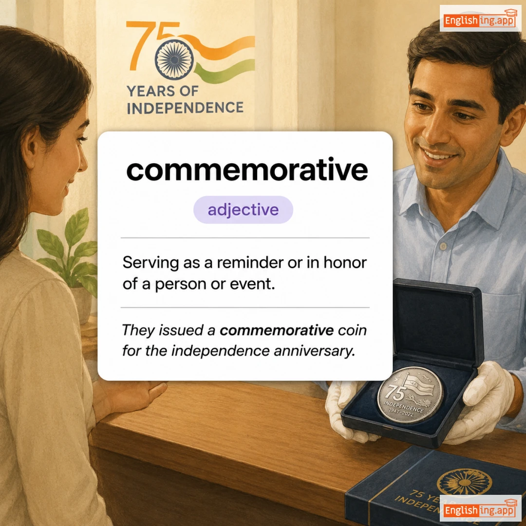 commemorative definition card — visual illustration of the meaning