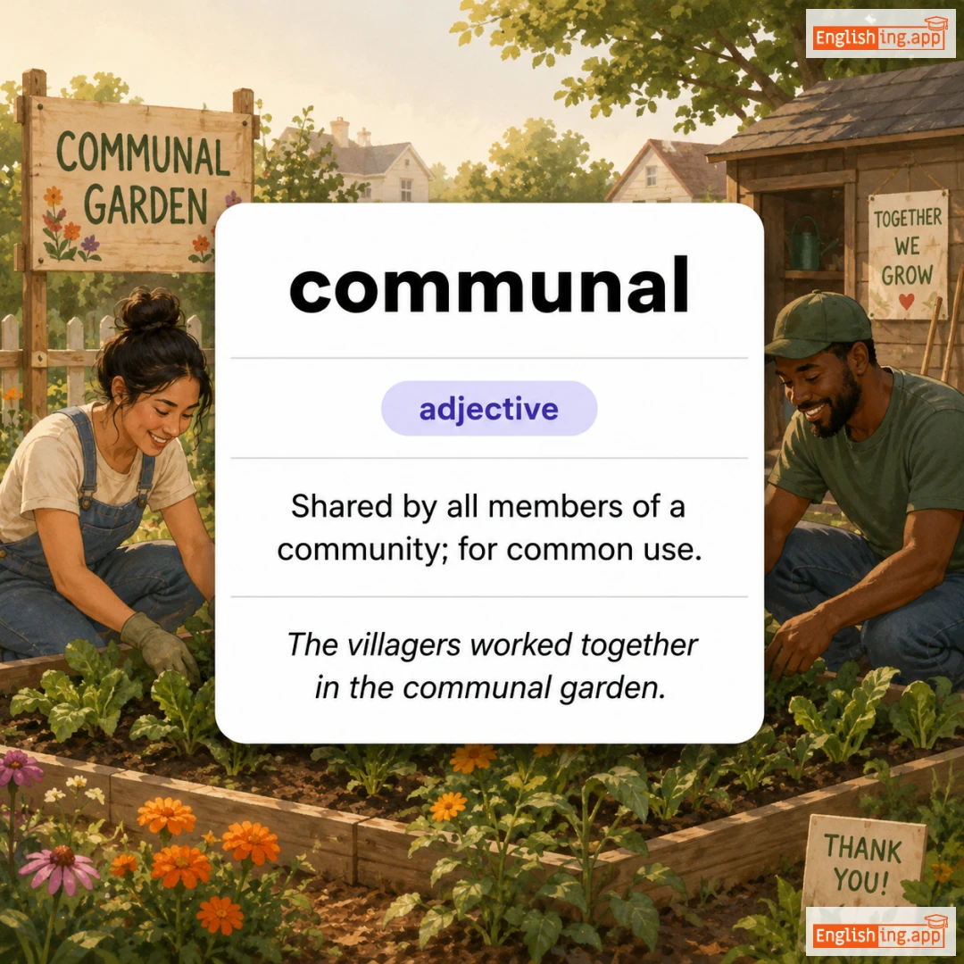 communal definition card — visual illustration of the meaning