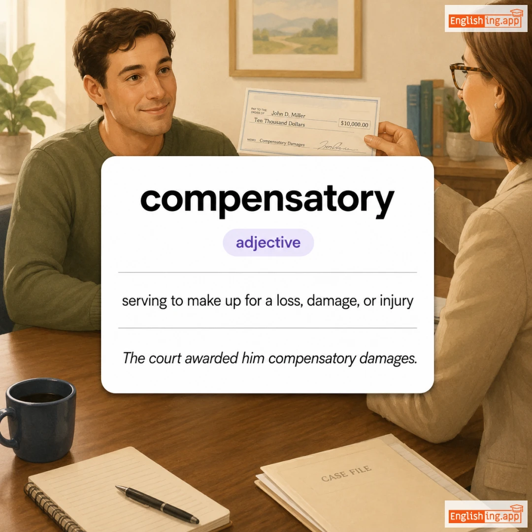 compensatory definition card — visual illustration of the meaning