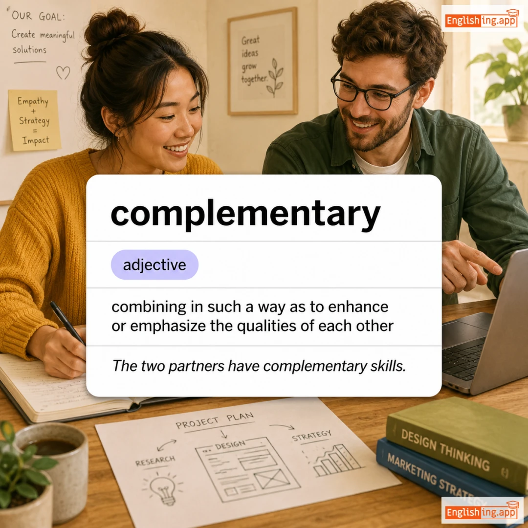 complementary definition card — visual illustration of the meaning