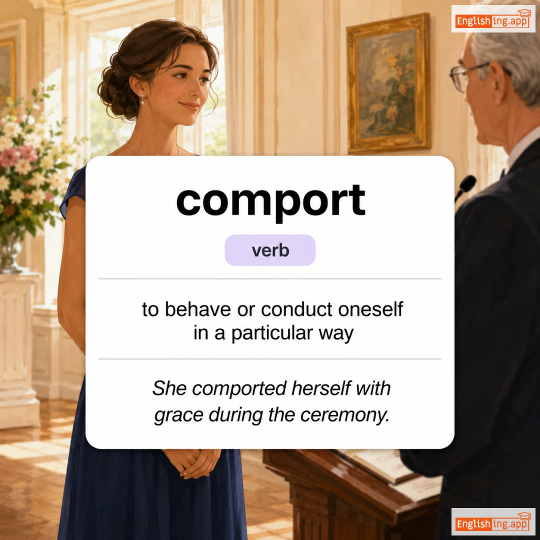 comport definition card — visual illustration of the meaning