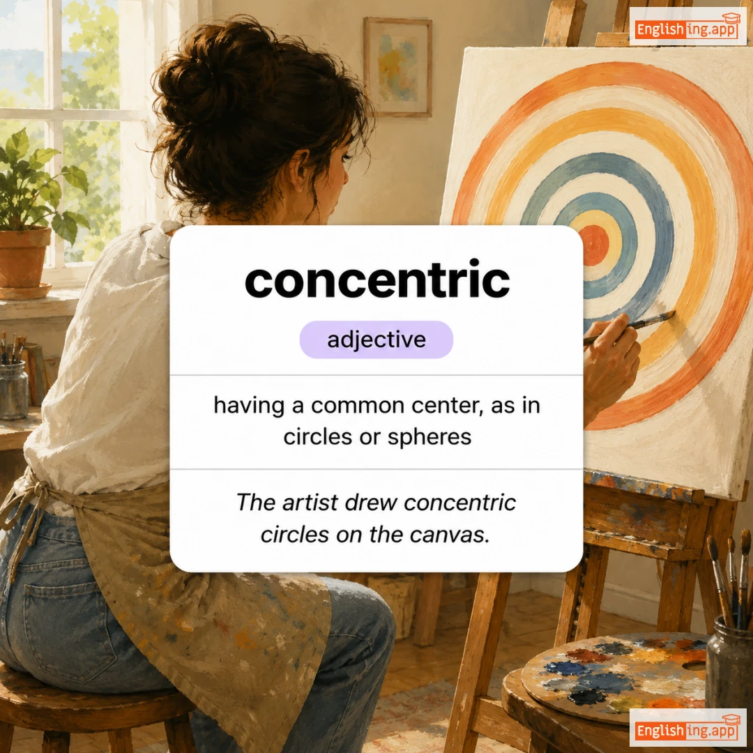 concentric definition card — visual illustration of the meaning