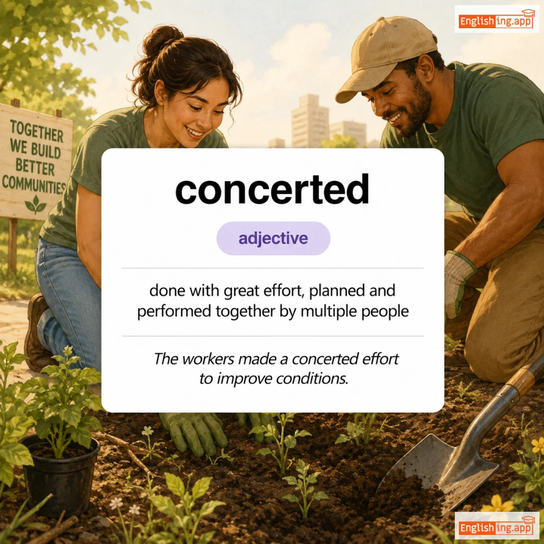 concerted definition card — visual illustration of the meaning