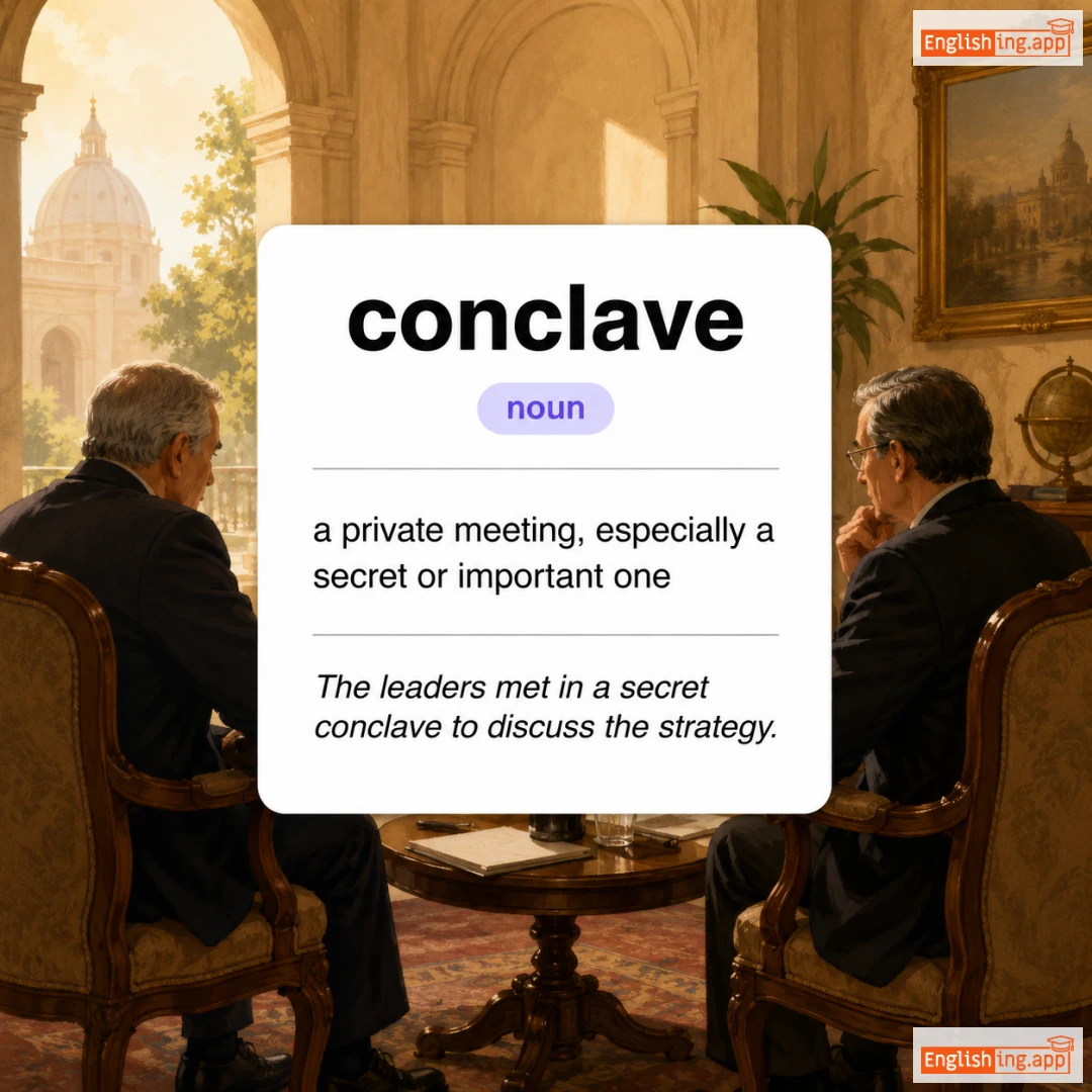 conclave definition card — visual illustration of the meaning