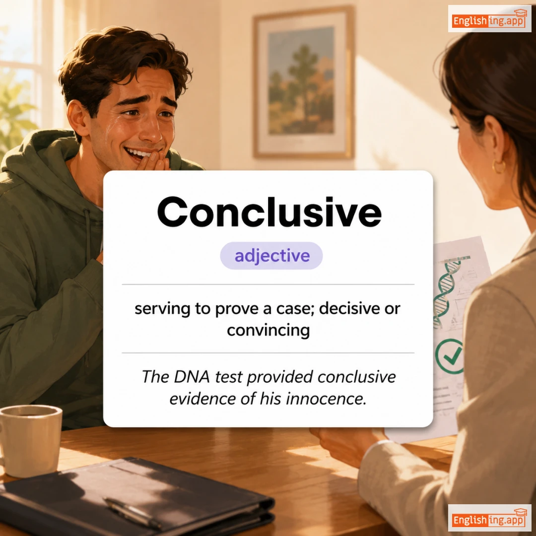 Conclusive definition card — visual illustration of the meaning