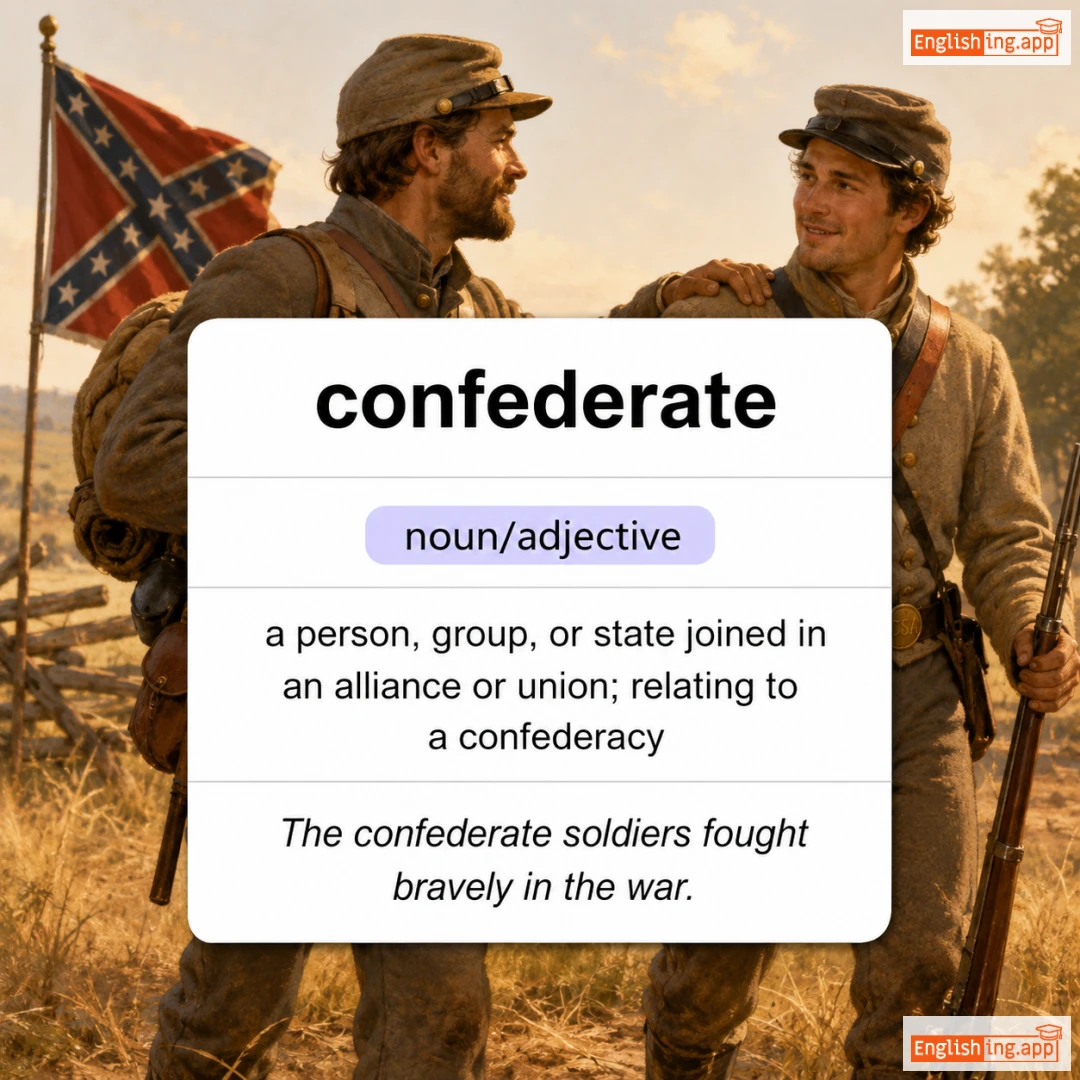 confederate definition card — visual illustration of the meaning
