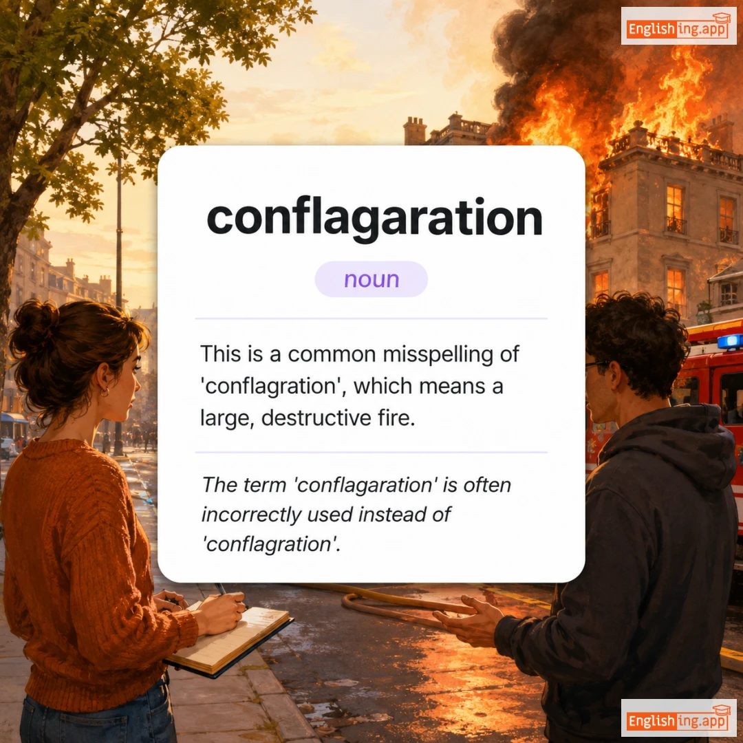 conflagaration definition card — visual illustration of the meaning