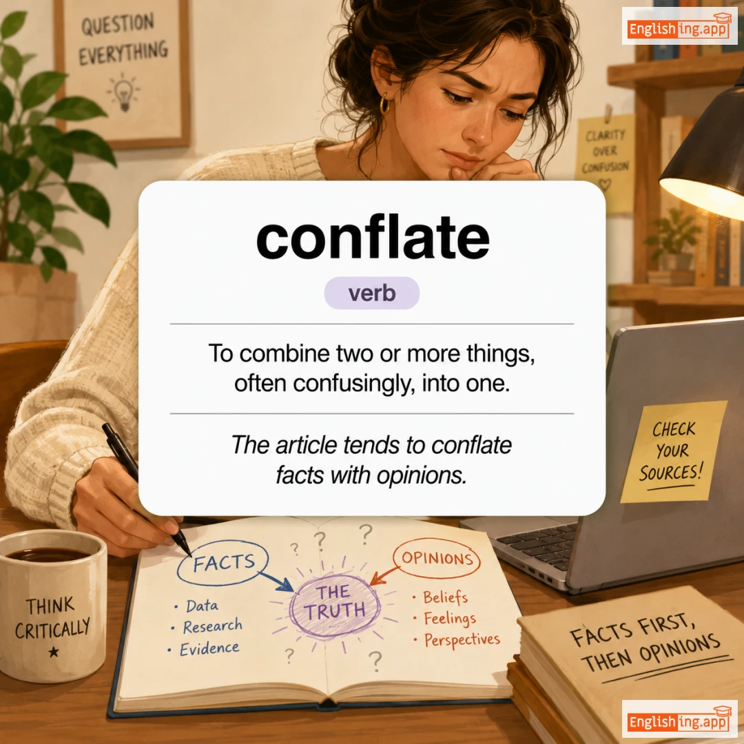 conflate definition card — visual illustration of the meaning
