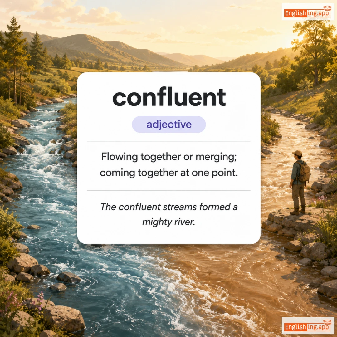 confluent definition card — visual illustration of the meaning