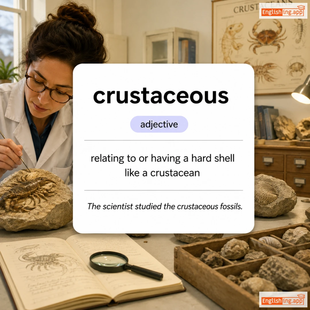 crustaceous definition card — visual illustration of the meaning