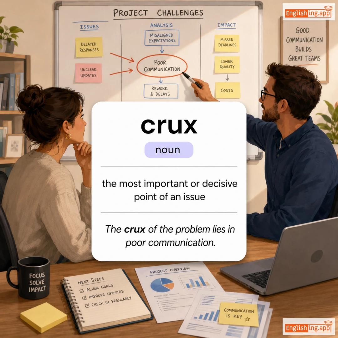 crux definition card — visual illustration of the meaning
