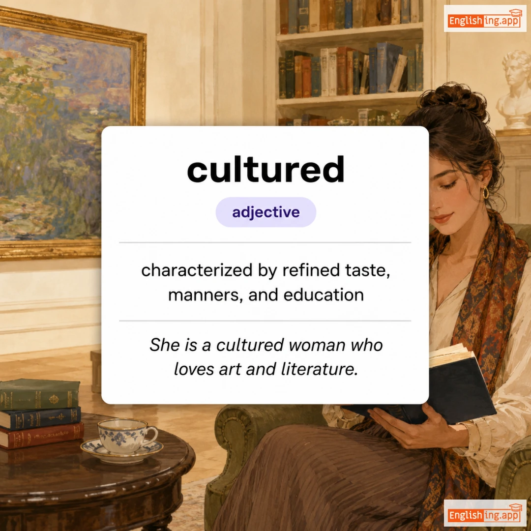cultured definition card — visual illustration of the meaning