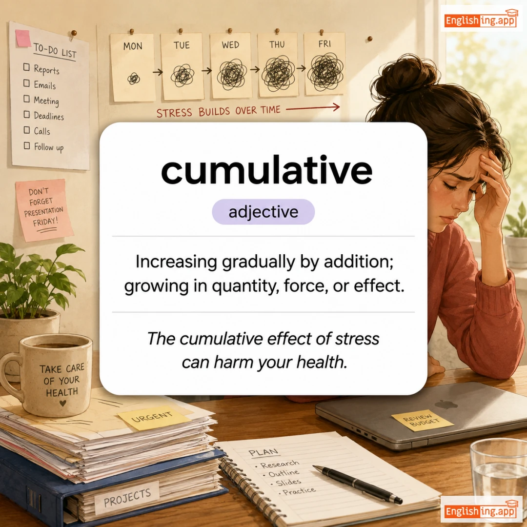 cumulative definition card — visual illustration of the meaning