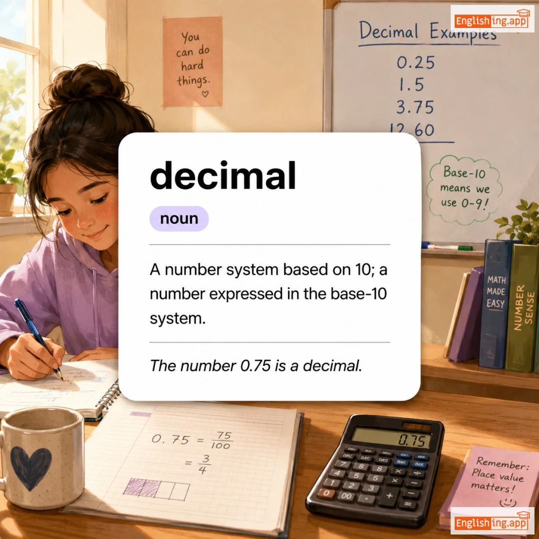 decimal definition card — visual illustration of the meaning