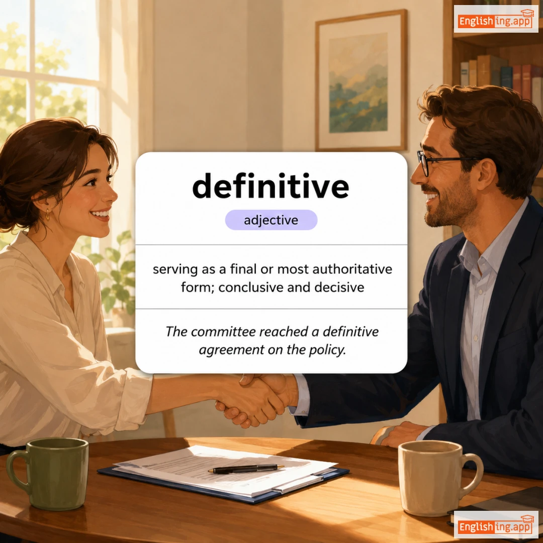 definitive definition card — visual illustration of the meaning
