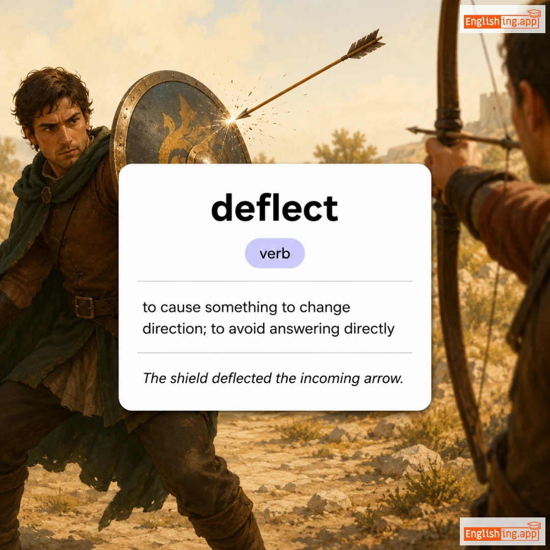 deflect definition card — visual illustration of the meaning
