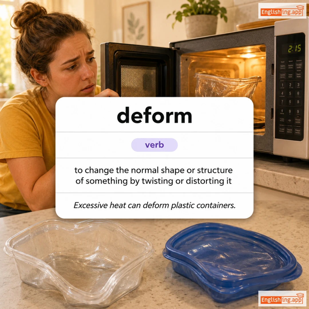 deform definition card — visual illustration of the meaning